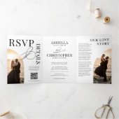 Invitation de mariage triptyque photo élégante (Intérieur)