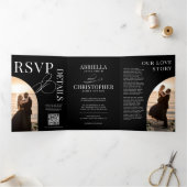 Invitation de mariage triptyque photo élégante (Intérieur)