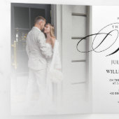 Invitation de mariage triptyque photo élégante rom (Intérieur en premier)