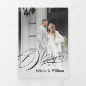 Invitation de mariage triptyque photo élégante rom (Page de couverture)