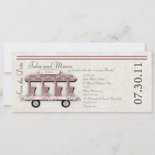 Invitation de mariage Trolley (Devant)