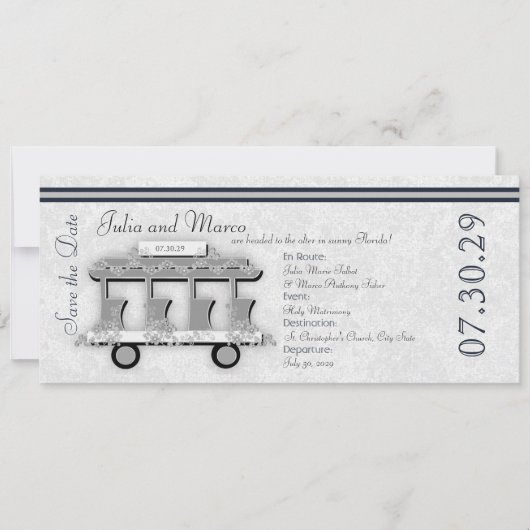 Invitation de mariage Trolley (Devant)