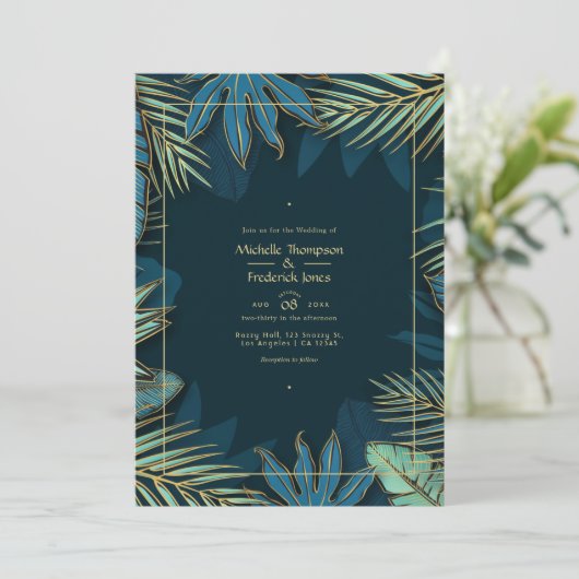 Invitation de mariage tropical (Debout devant)