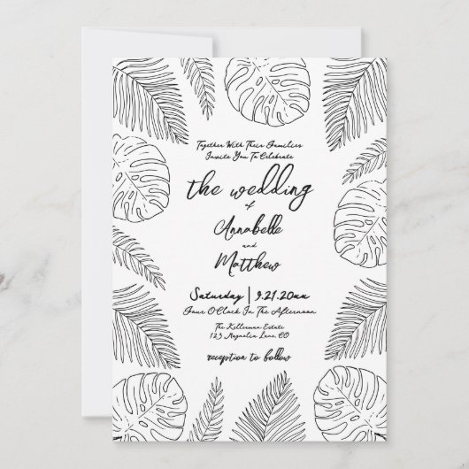 Invitation de mariage tropical (Devant)