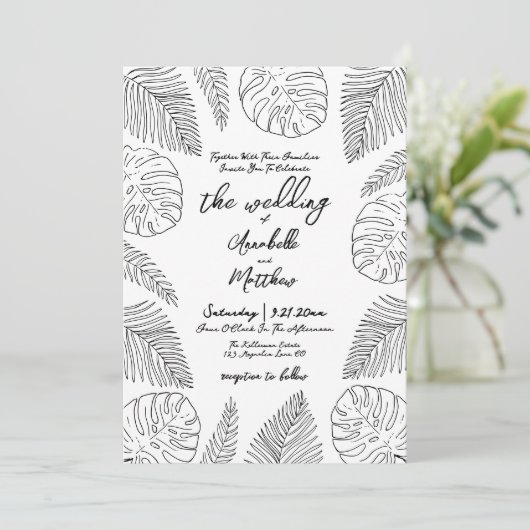 Invitation de mariage tropical (Debout devant)