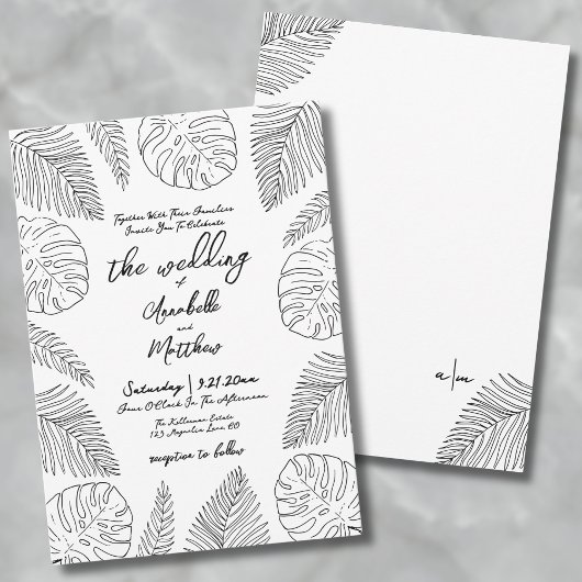 Invitation de mariage tropical