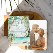 Invitation de mariage tropical à l'aquarelle