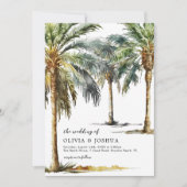 Invitation de mariage tropical à l'aquarelle (Devant)