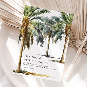 Invitation de mariage tropical à l'aquarelle sur l