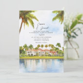 Invitation de mariage tropical à Palm Beach (Debout devant)