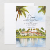 Invitation de mariage tropical à Palm Beach (Devant / Derrière)
