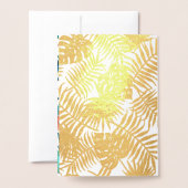 Invitation de mariage tropical bleu océan avec feu (Derrière avec enveloppe)
