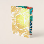 Invitation de mariage tropical bleu océan avec feu (Devant)