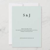 Invitation de mariage tropical Bleu Or (Dos)