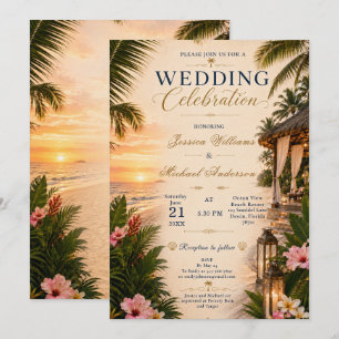 Invitation de mariage Tropical Cabana