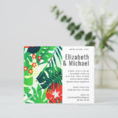 Invitation de mariage tropical des Feuilles Abstra (Debout devant)