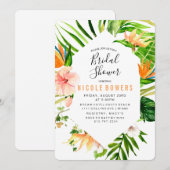 Invitation de mariage tropical floral (Devant / Derrière)