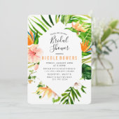 Invitation de mariage tropical floral (Debout devant)