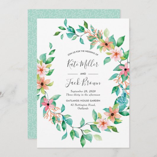 Invitation de mariage Tropical Island Luau (Devant / Derrière)