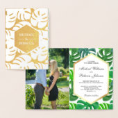 Invitation de mariage tropical Monstera feuille d' (Affichage)