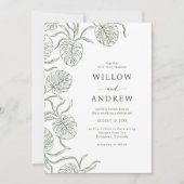 Invitation de mariage tropical simple (Devant)