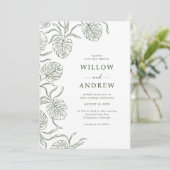 Invitation de mariage tropical simple (Debout devant)