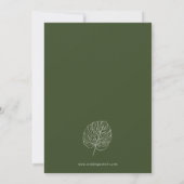 Invitation de mariage tropical simple (Dos)