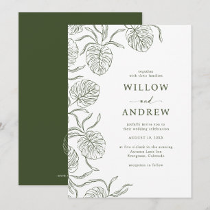 Invitation de mariage tropical simple