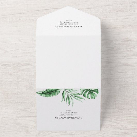 Invitation de mariage tropical tout-en-un (Dehors)