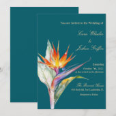 Invitation de mariage tropicale (Devant / Derrière)