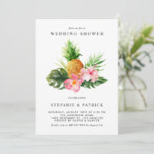 Invitation de mariage tropicale à l'aquarelle avec (Debout devant)