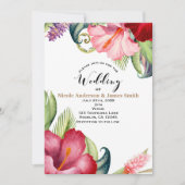 Invitation de mariage tropicale botanique florale  (Devant)