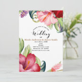 Invitation de mariage tropicale botanique florale  (Debout devant)