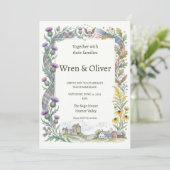 Invitation de mariage tropicale colorée (Debout devant)