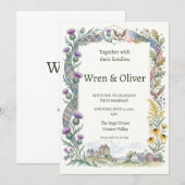 Invitation de mariage tropicale colorée (Devant / Derrière)