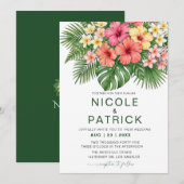 Invitation de mariage tropicale florale Hibiscus (Devant / Derrière)