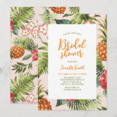 Invitation de mariage tropicale florale pour la fê (Devant / Derrière)