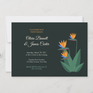 Invitation de mariage tropicale Oiseau de Paradis