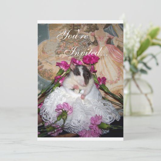 Invitation de mariage Trudy la ratte (Debout devant)
