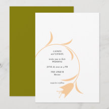 Invitation de mariage TULIPE OLIVE & PÊCHE MOD