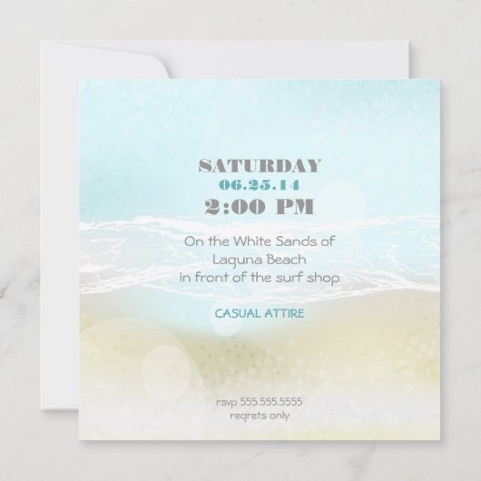 Invitation de mariage Turquoise Dream Shore Beach (Dos)