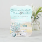 Invitation de mariage Turquoise Dream Shore Beach (Debout devant)