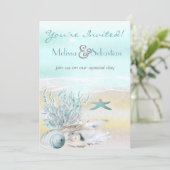 Invitation de mariage Turquoise Dream Shore Beach (Debout devant)