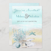 Invitation de mariage Turquoise Dream Shore Beach (Devant / Derrière)