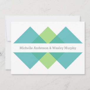 Invitation de mariage turquoise Green Geometry Tri