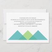 Invitation de mariage turquoise Green Geometry Tri (Dos)