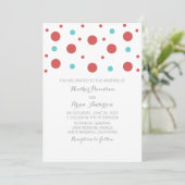 Invitation de mariage Turquoise rouge Confetti (Debout devant)