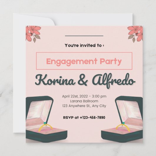 invitation de mariage unique (Devant)