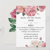 Invitation de mariage unique avec des roses rouges (Devant / Derrière)