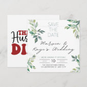 invitation de mariage unique Enregistrez la date (Devant / Derrière)